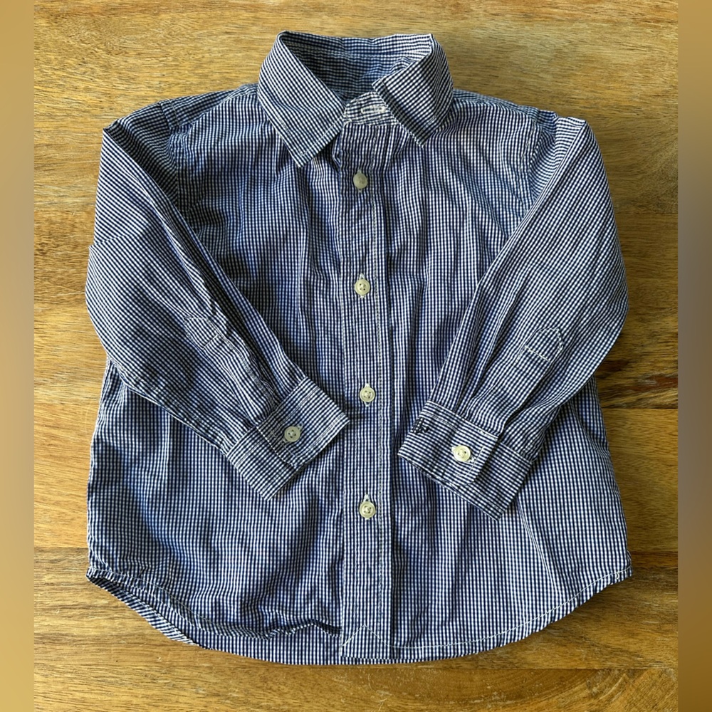Ralph Lauren - navy and white, button down, baby boy 18 months